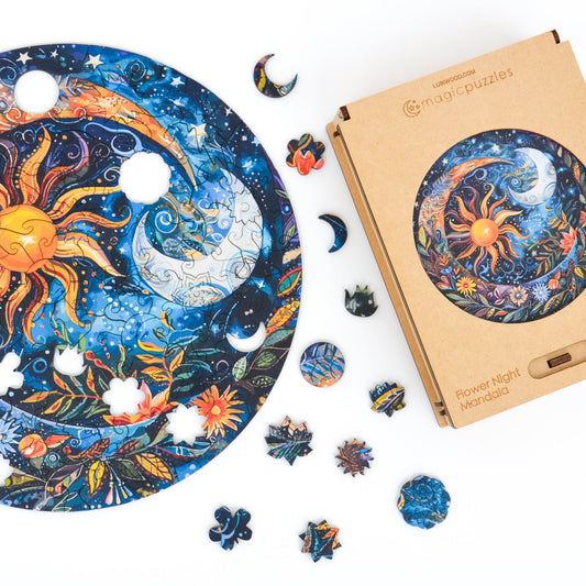 Flower Night Mandala Puzzle - Lubiwood UK