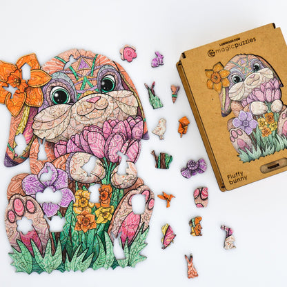 Fluffy Bunny Puzzle - Lubiwood UK
