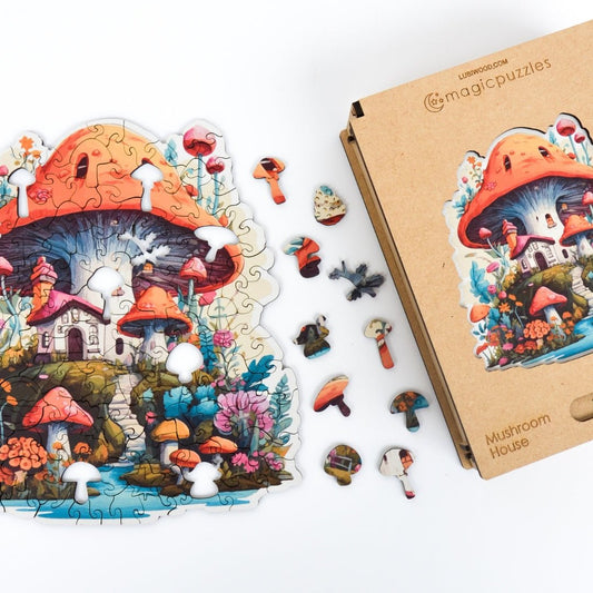 Mushroom House Puzzle - Lubiwood UK